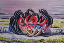 Les femmes de l'île de Taquile ( Pérou )