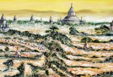 Coucher de soleil sur les temples de Bagan ( Birmanie )